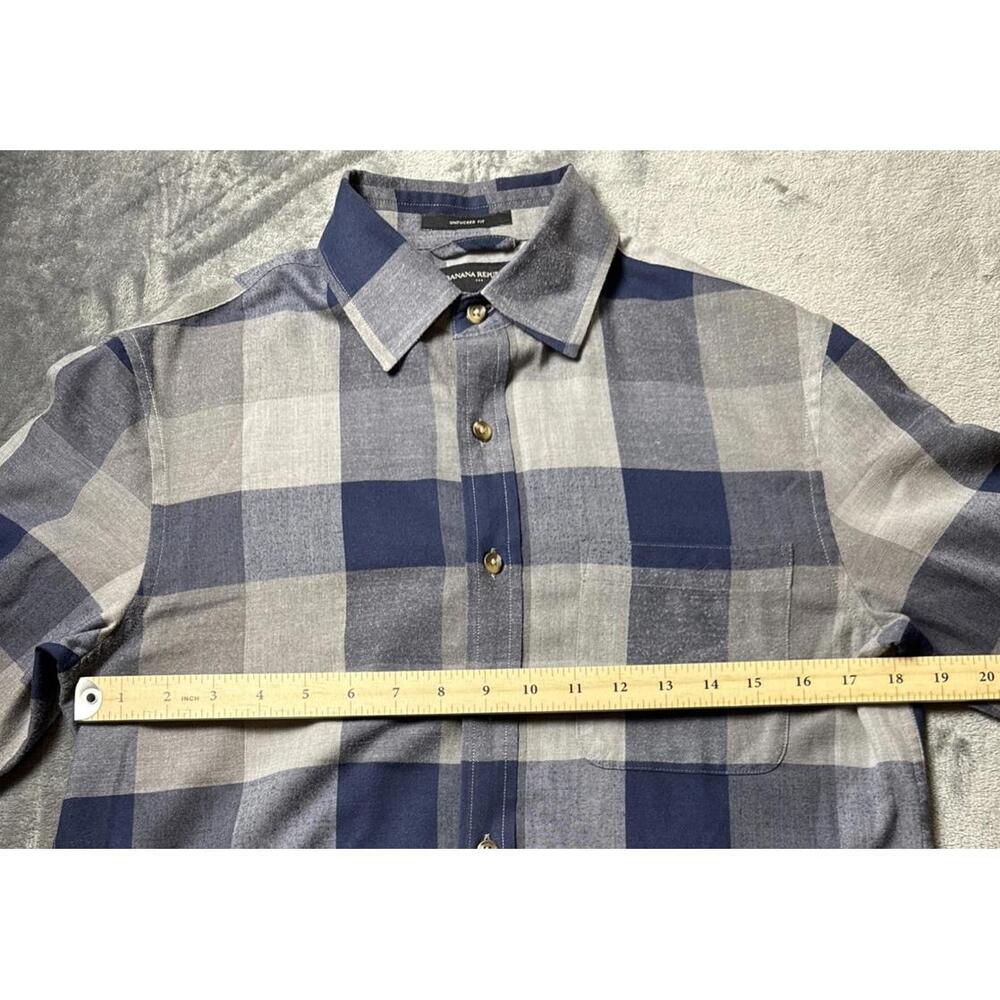 Banana Republic Men’s Flannel Untuck Fit Button Up Shirt Plaid Small Super Soft - Picture 6 of 6